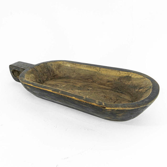 Sphatika Old Wood Tray With Broad Handle