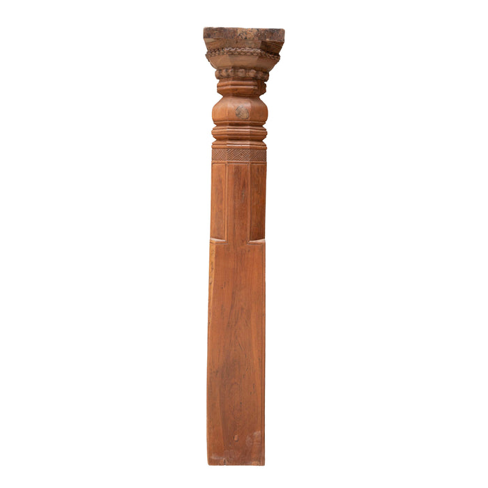 Craved Old Teak Wood Pillar (Set of 2)