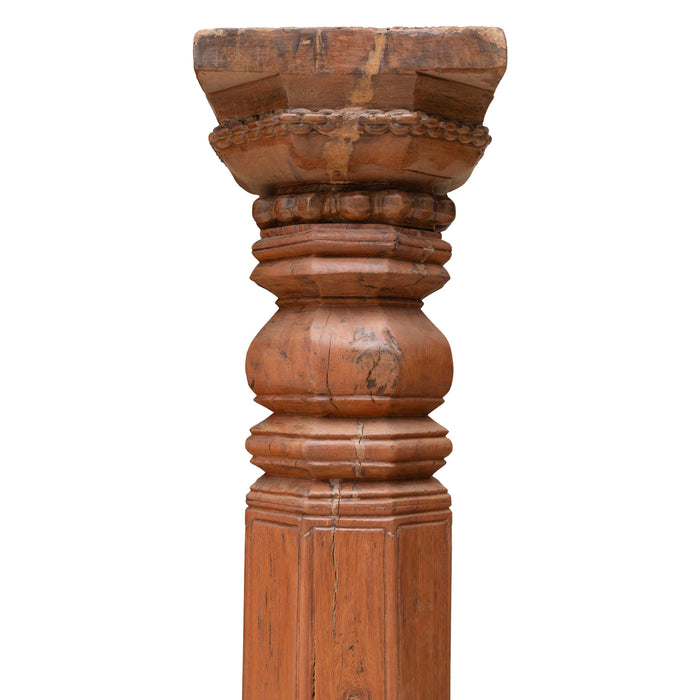 Craved Old Teak Wood Pillar (Set of 2)