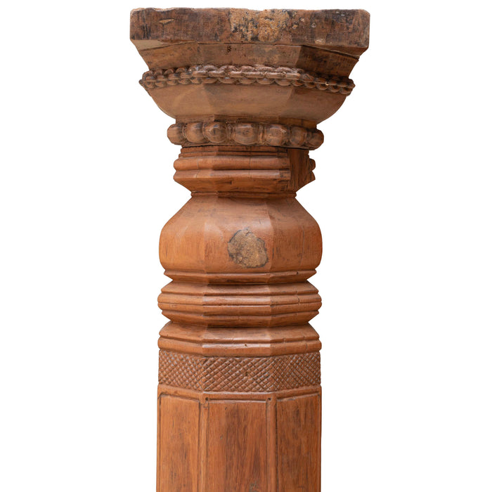 Craved Old Teak Wood Pillar (Set of 2)