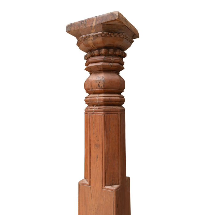 Craved Old Teak Wood Pillar (Set of 2)