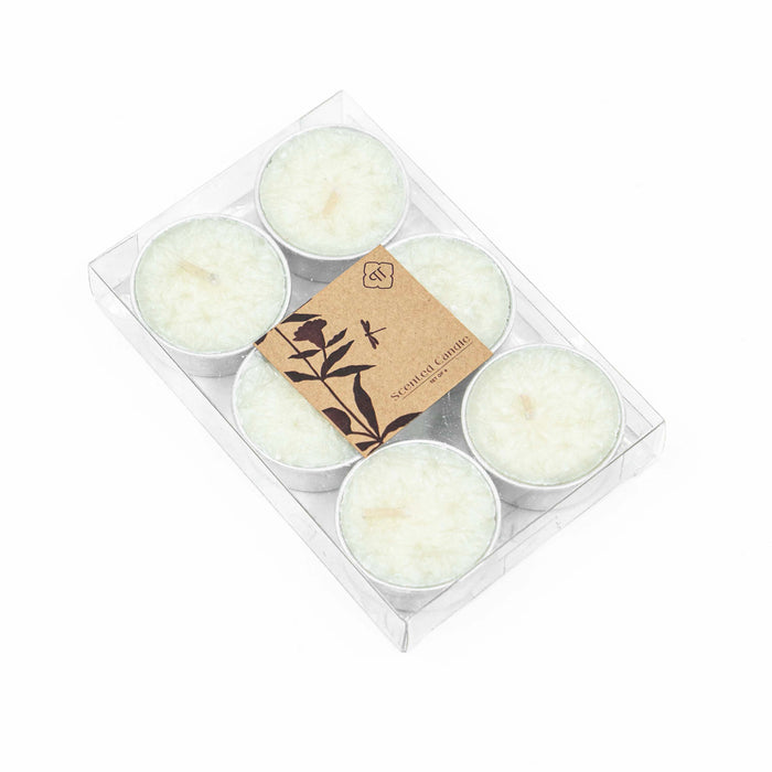 White Bamboo Scented T-Light Candles (Set of 6)