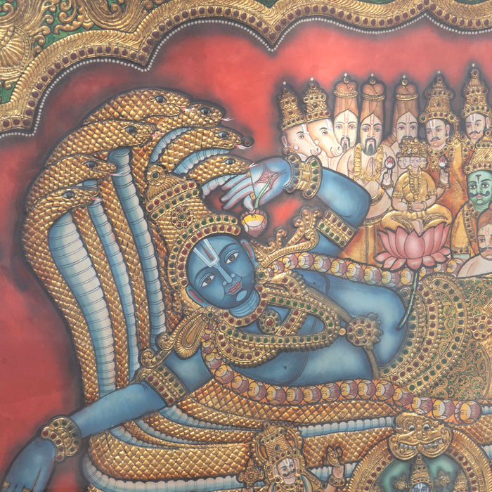 ANANTHAPADMANABHA SWAMY TANJORE PAINTING