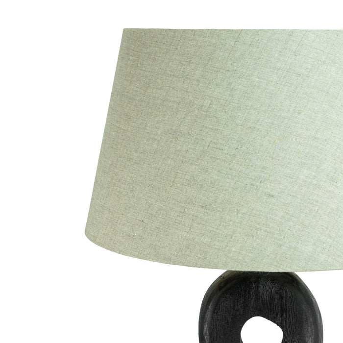 Scriya Wooden Floor Lamp With Beige Shade