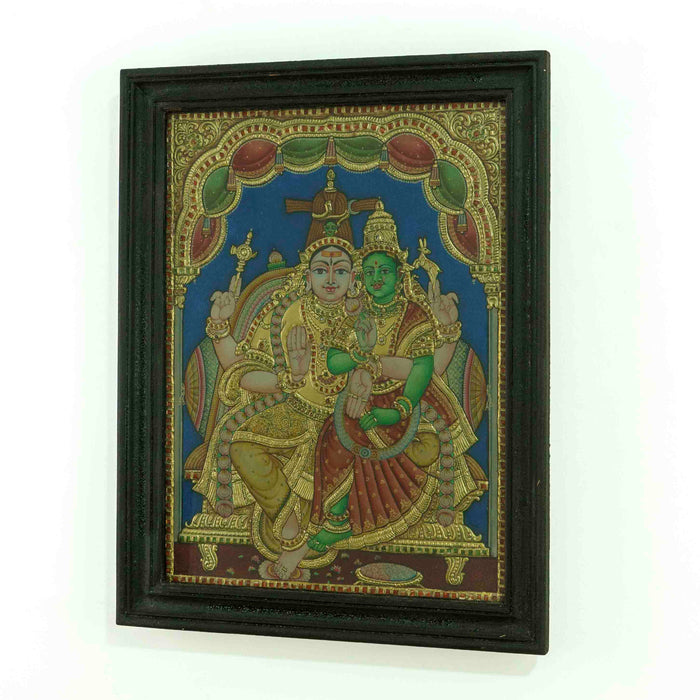 Siva Parvathy Tanjore Painting
