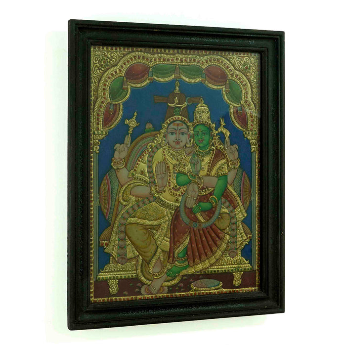 Siva Parvathy Tanjore Painting