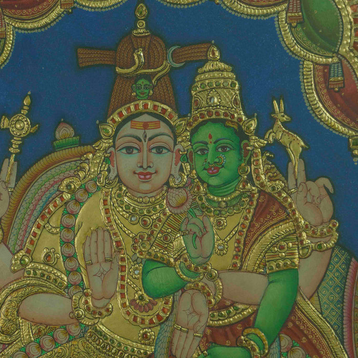 Siva Parvathy Tanjore Painting