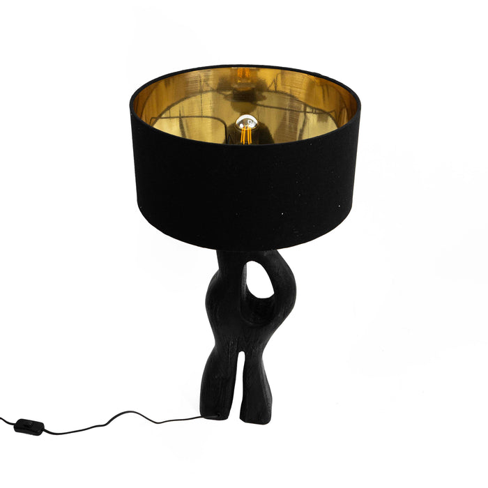 Sra Wooden Table Lamp With Black Shade