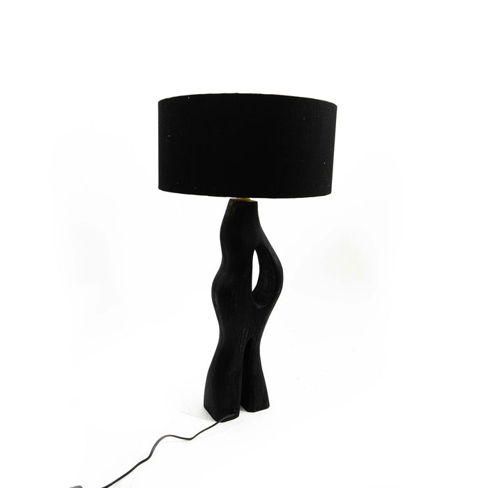 Sra Wooden Table Lamp With Black Shade