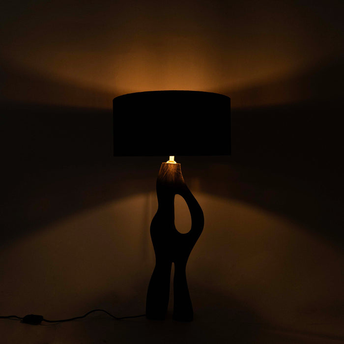 Sra Wooden Table Lamp With Black Shade