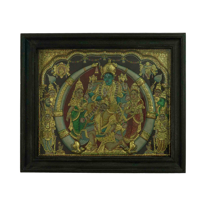 Vishnu Semi Embossed Concept Tanjore Painting