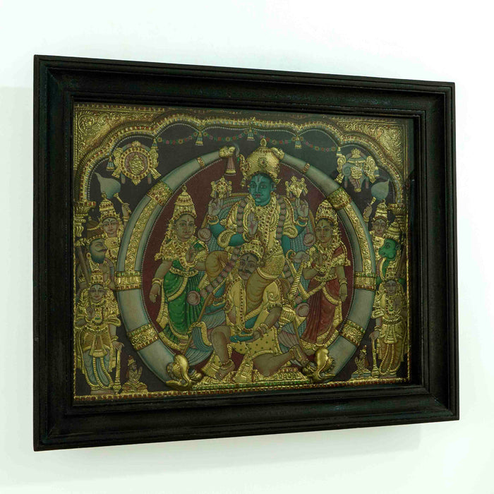 Vishnu Semi Embossed Concept Tanjore Painting