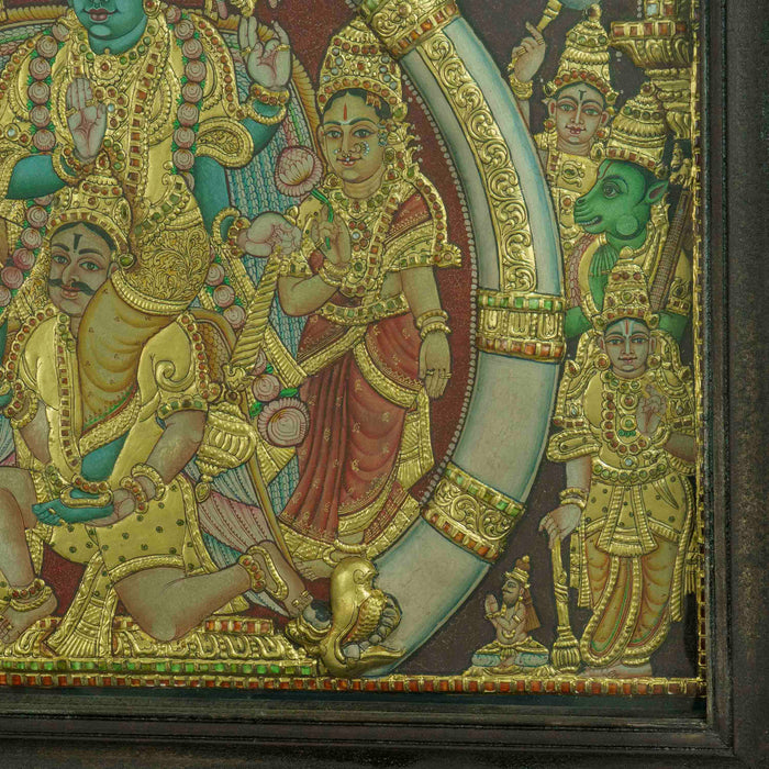Vishnu Semi Embossed Concept Tanjore Painting