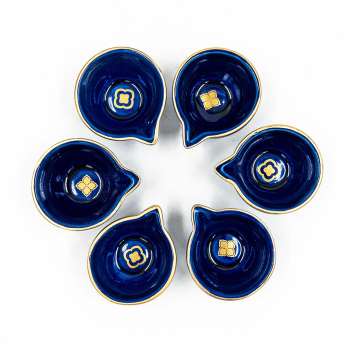 Nera Saaki Navy Diya (Set of 6)