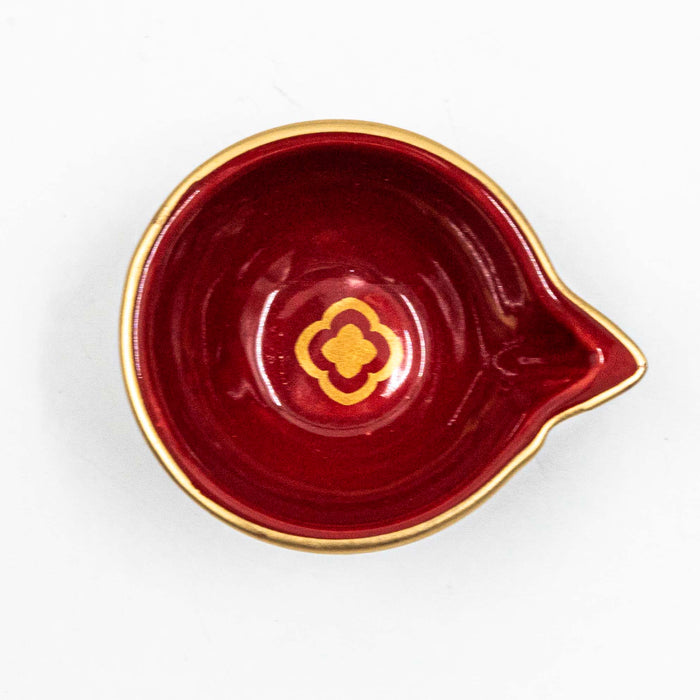 Nera Saaki Burgundy Diya (Set of 6)