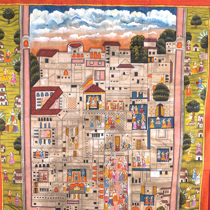 TEMPLE MAP OF SHRINATH JI TEMPLE PICHWAI PAINTING
