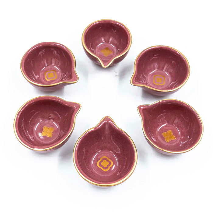 Nera Saaki Dusty Rose Diya (Set of 6)