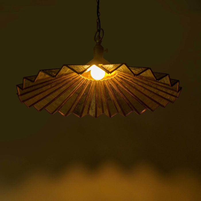 Brass Detail Flower Pendent Light