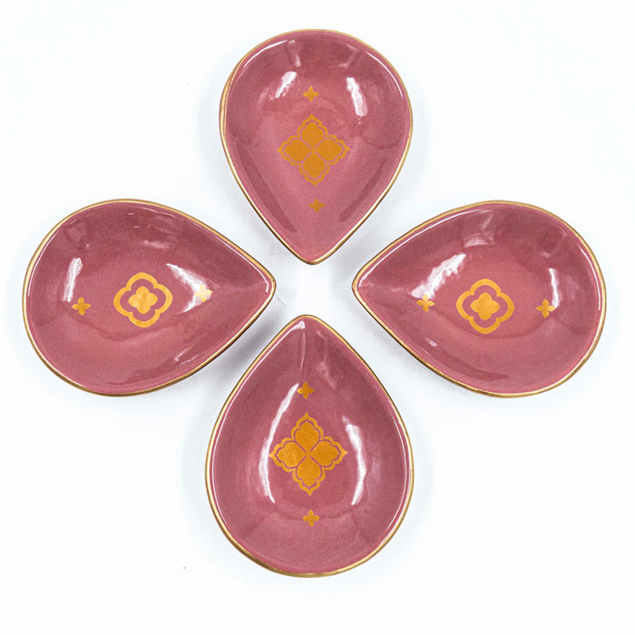 Nera Saaki Dusty Rose Diya (Set of 4)