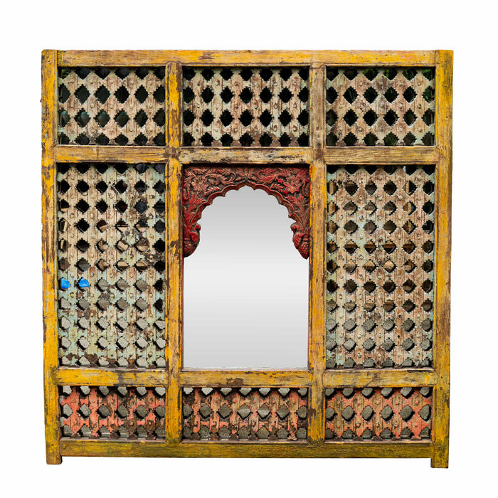 Musavvir Teak Wooden With Mirror Jharokha Panel