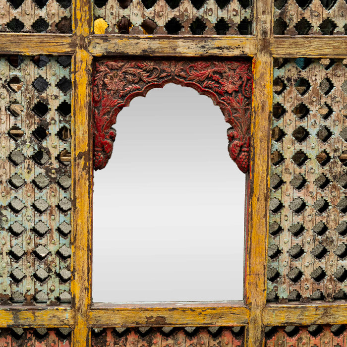 Musavvir Teak Wooden With Mirror Jharokha Panel