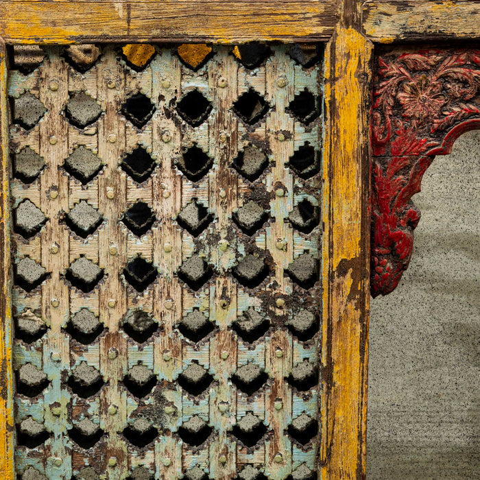 Musavvir Teak Wooden With Mirror Jharokha Panel