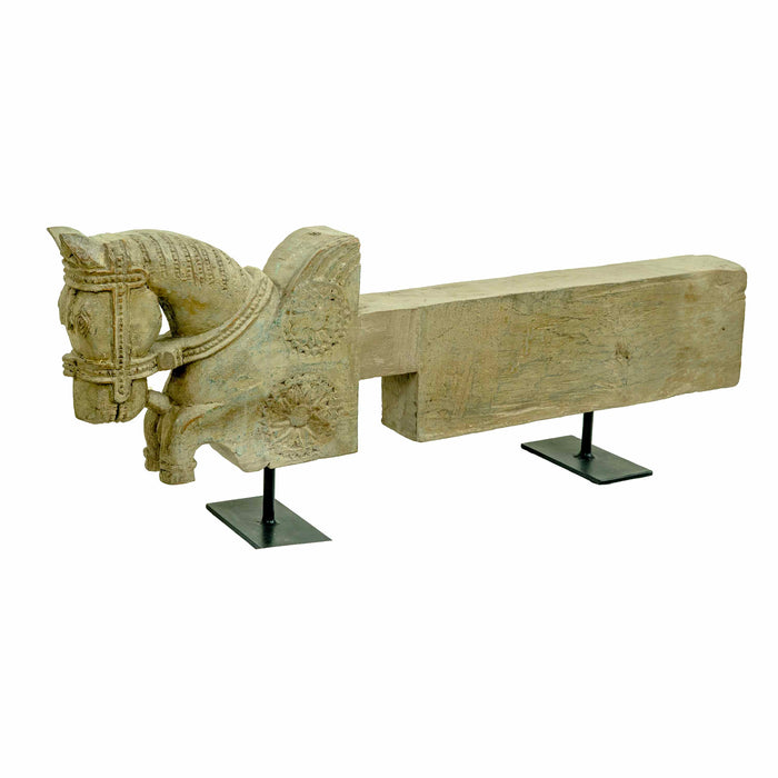 Rath Horse Teak Wooden On Iron Stand