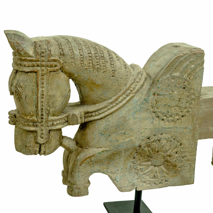Rath Horse Teak Wooden On Iron Stand
