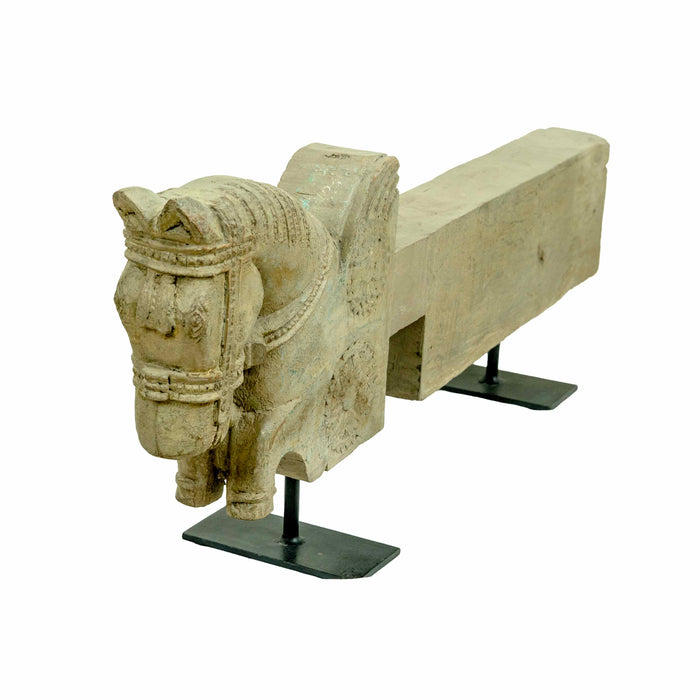 Rath Horse Teak Wooden On Iron Stand