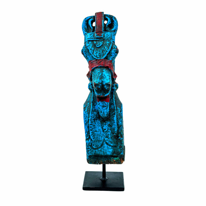 Ashwa Horse Teak Wooden On Iron Stand