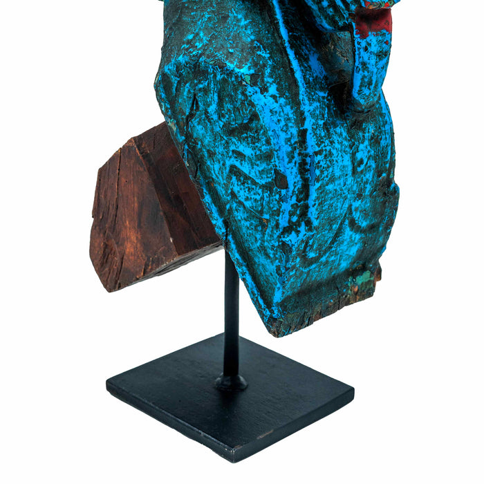 Ashwa Horse Teak Wooden On Iron Stand