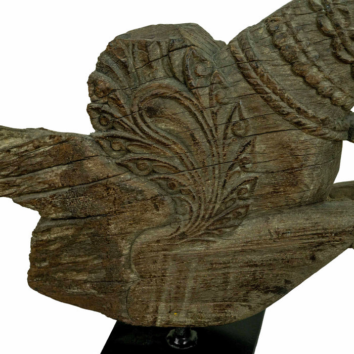 Aashir Horse Teak Wooden On Iron Stand