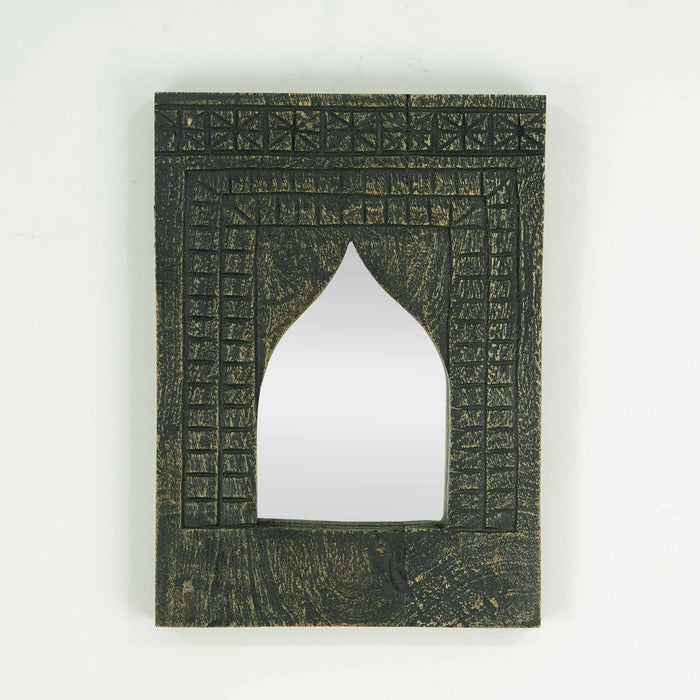 Faris Black Distressed Mirror