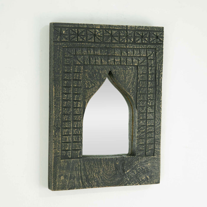 Faris Black Distressed Mirror