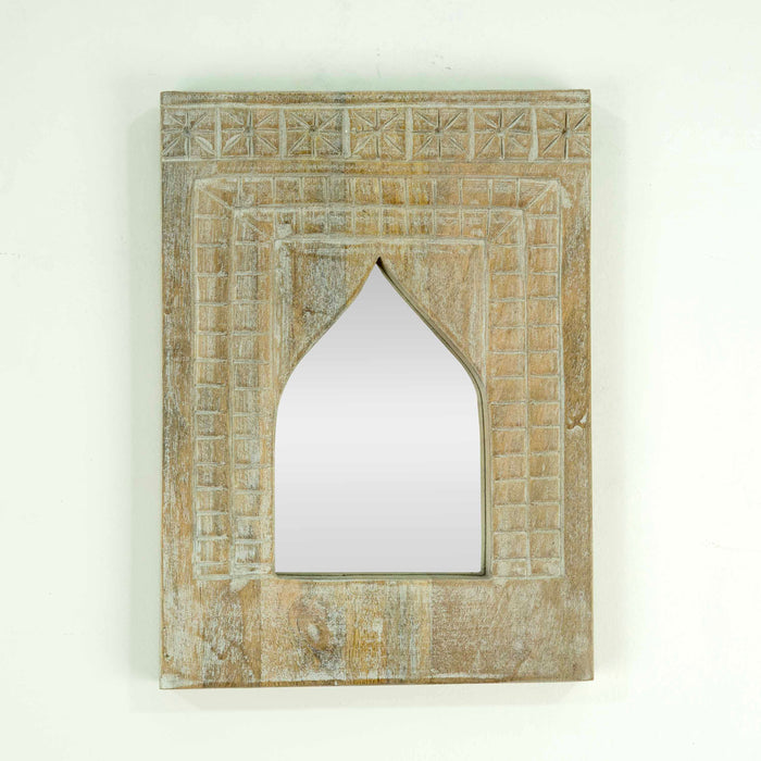 Faris White Distressed Mirror