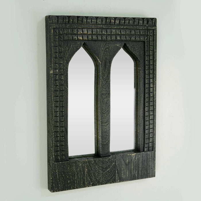 Amias Black Distressed Mirror