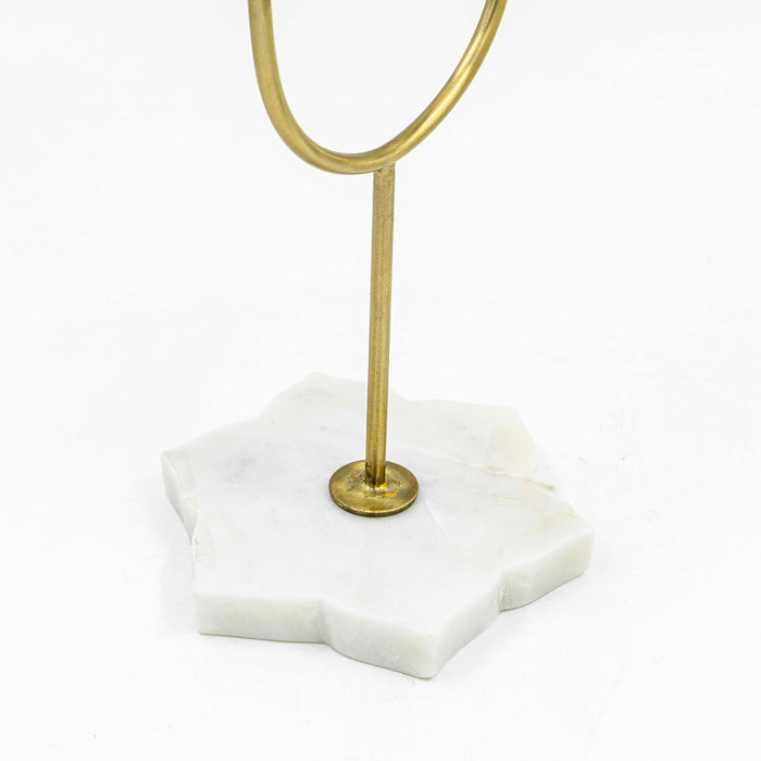 Akula Tappered Lean Metal Candle Stand - Marble Base