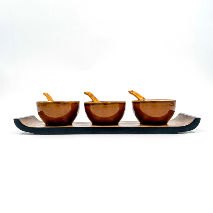 Condiment Set Amber - Olive