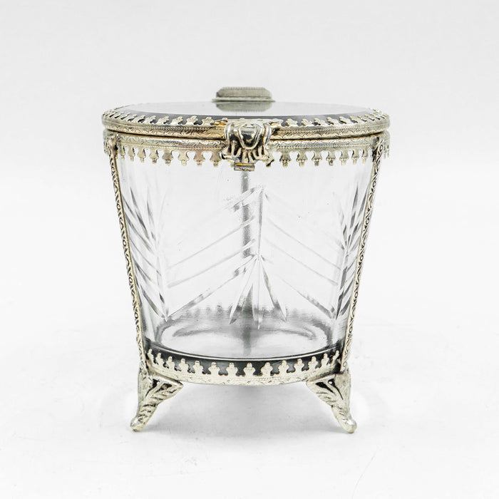 Marcelina Brass Trinket Box (Silver Finish)