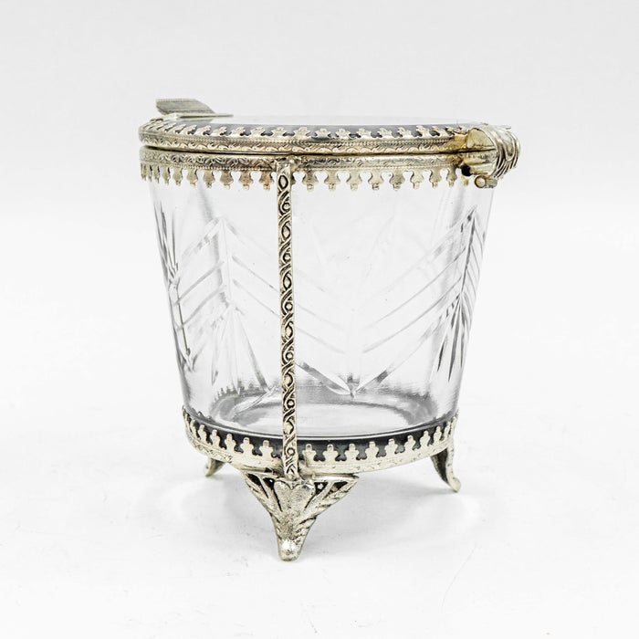 Marcelina Brass Trinket Box (Silver Finish)