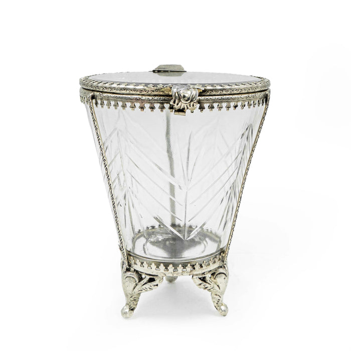 Marcelina Brass Trinket Box (Silver Finish)