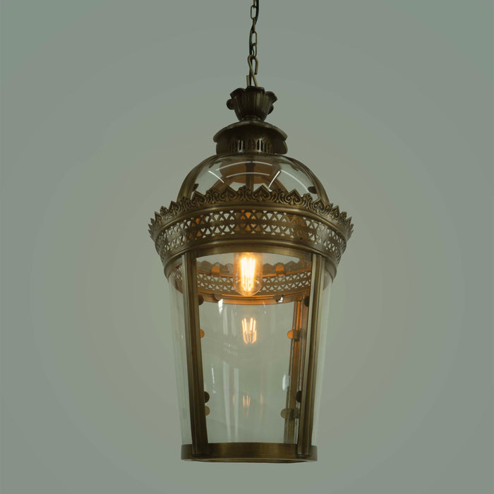 Marseille Dome Vintage Pendant Light Antique Brass