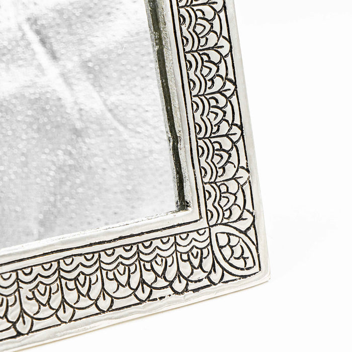 Taziri Brass Table Mirror - Silver Finish