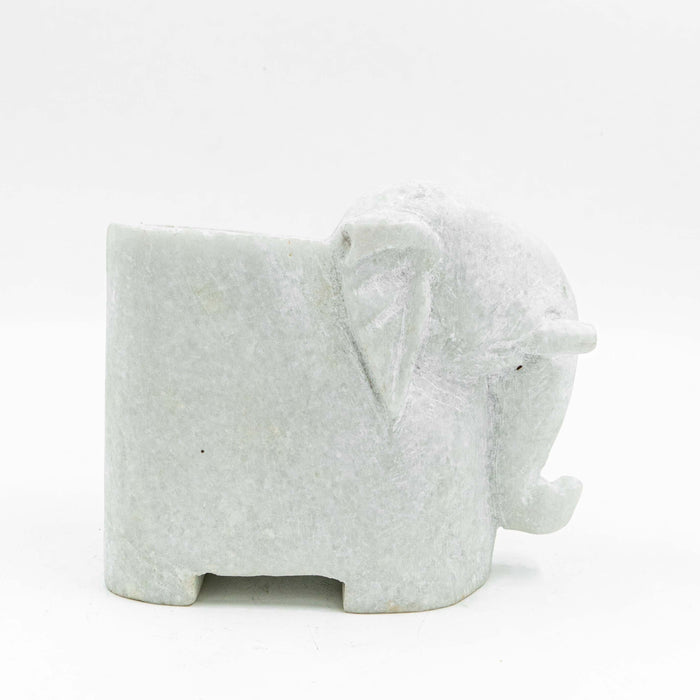 Elephant White Marble Planter