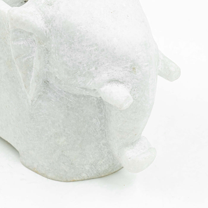 Elephant White Marble Planter