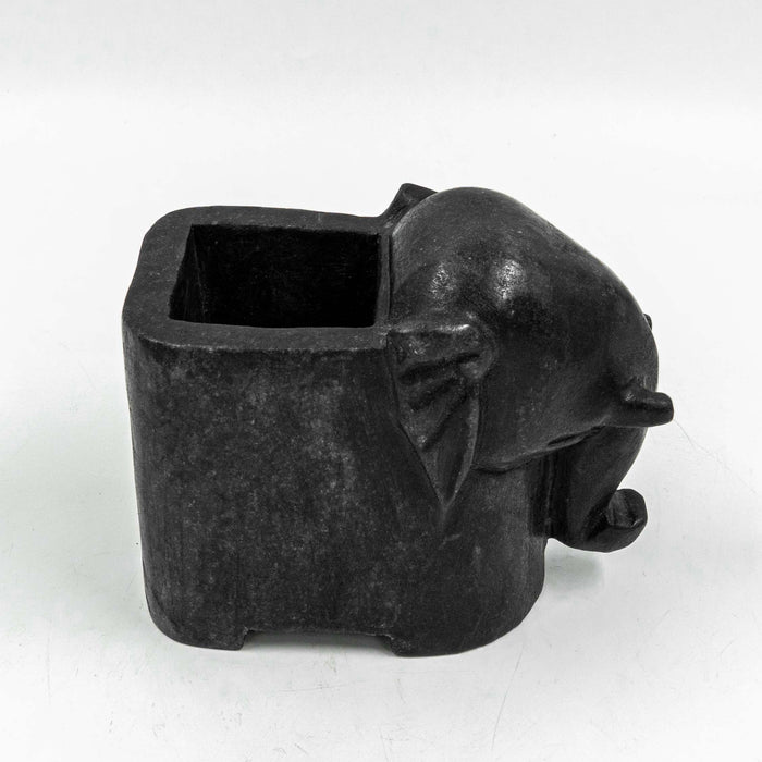 Elephant Black Marble Planter