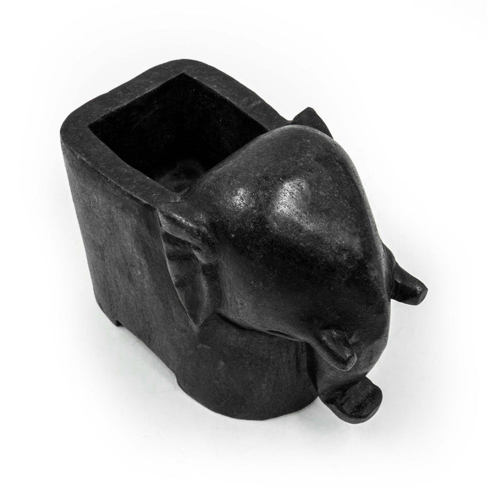 Elephant Black Marble Planter