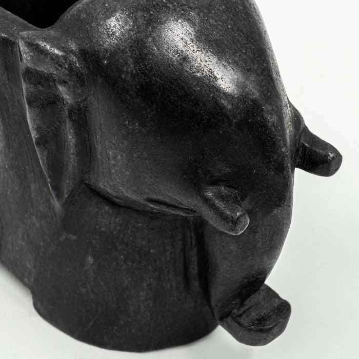 Elephant Black Marble Planter