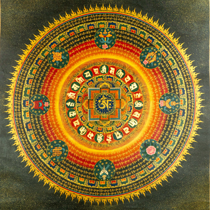 Mantra Mandala 8 Special Symbols Painting