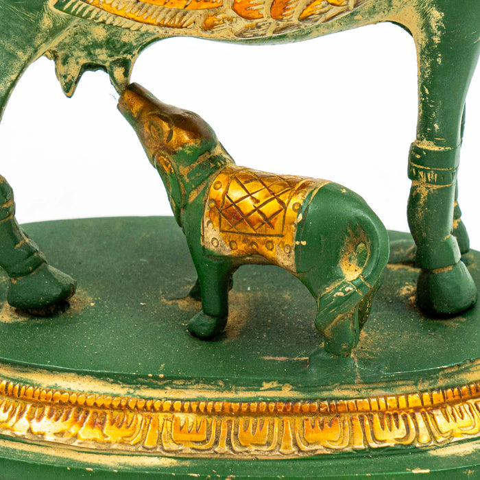 Brass Kamadhenu Statue - Divine Cow of Abundance